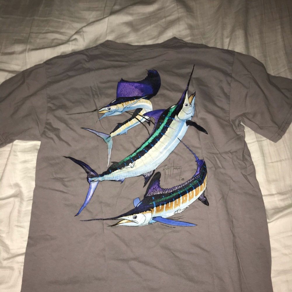 Guy Harvey short sleeve grey shirt
